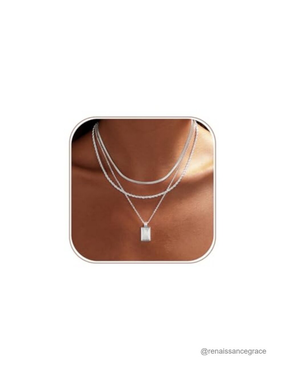 14K Gold Plated Layered Pendant Necklace Set Dainty Jewelry Gift Women